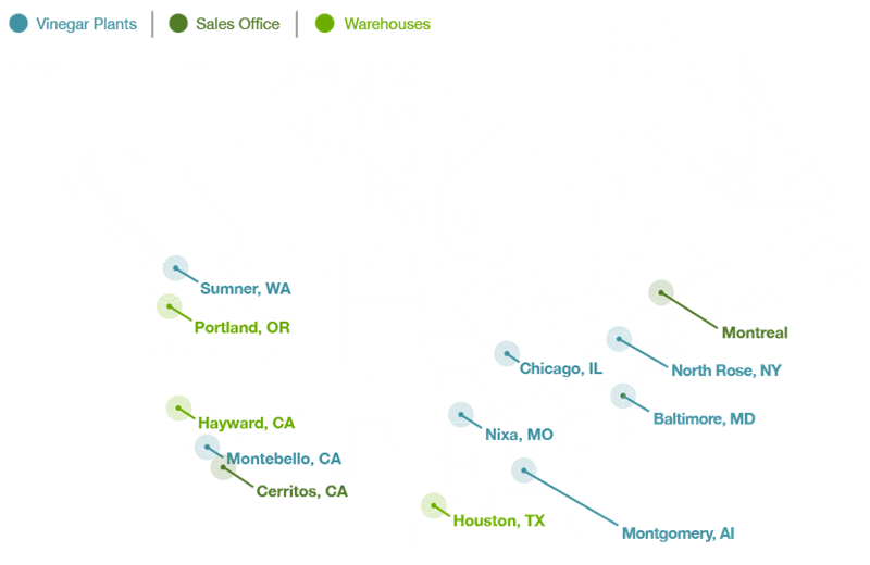 Locations Fleischmann's Vinegar